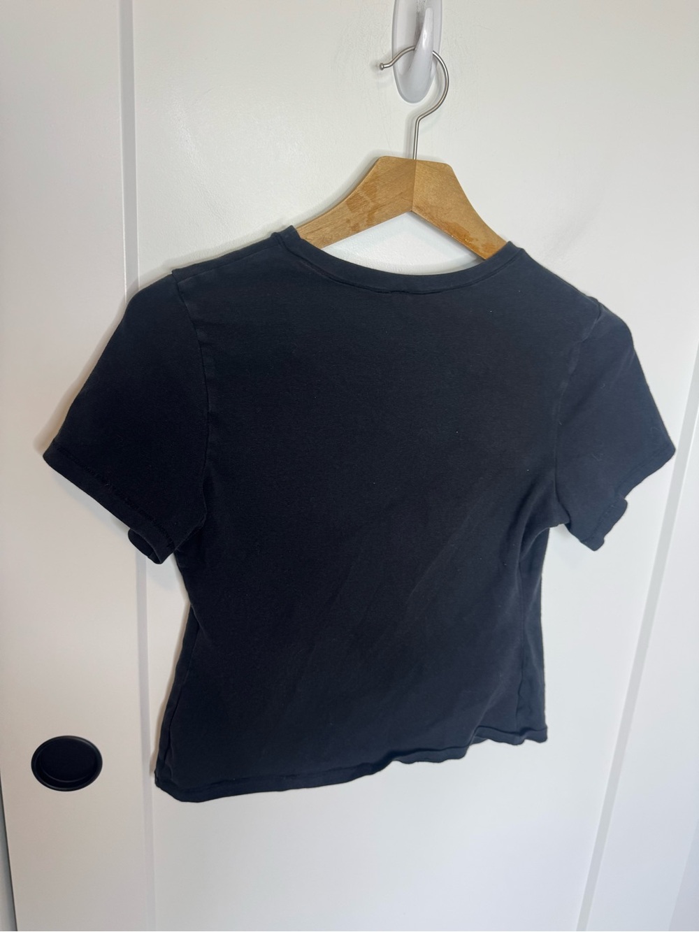 SKIMS Cotton Crewneck Short Sleeve Fitted Tshirt Black Size Large - Picture 4 of 4